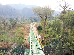 老挝水泥矿山3.2km长距离曲线带式输送机